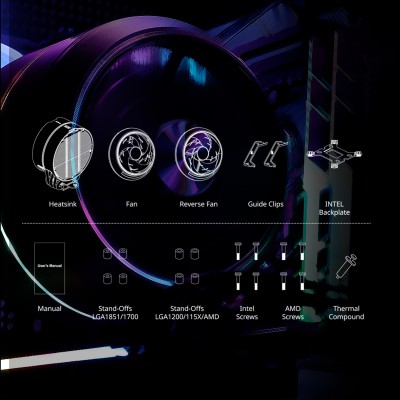 Процесорний кулер Zalman ZET5, ARGB LGA 1851, 1700, 1200, 115x, AM5, AM4, 4pin PWM, 3pin+5VARGB, TDP200W, чорний