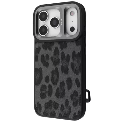Чохол Kajsa Leopard Pattern with Magnetic Ring iPhone 17 Pro black