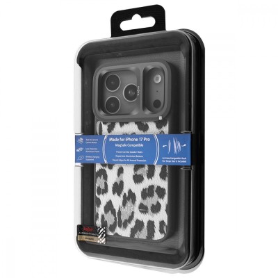 Чохол Kajsa Leopard Pattern with Magnetic Ring iPhone 17 Pro black