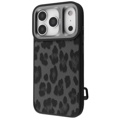 Чохол Kajsa Leopard Pattern with Magnetic Ring iPhone 17 Pro Max black