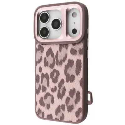 Чохол Kajsa Leopard Pattern with Magnetic Ring iPhone 17 Pro Max desert titanium
