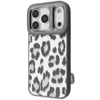 Чохол Kajsa Leopard Pattern with Magnetic Ring iPhone 17 Pro Max gray