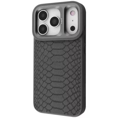 Чохол Kajsa Snake Pattern with Magnetic Ring iPhone 17 Pro gray
