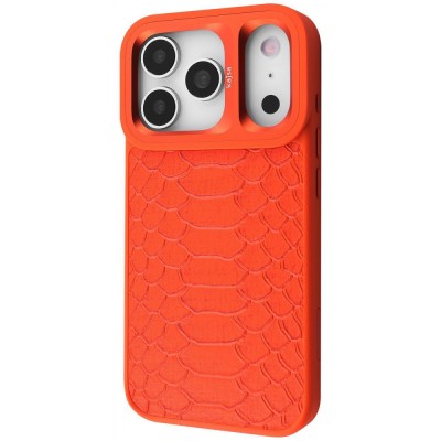 Чохол Kajsa Snake Pattern with Magnetic Ring iPhone 17 Pro Max orange