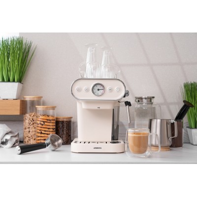 Кавоварка Ardesto ріжкова Vintage Dream 1.2л, мелена, ручний капучинатор, підігрів чашок, бежевий (FCM-E15BG) Кавоварка Ardesto ріжкова Vintage Dream 1.2л, мелена, ручний капучинатор, підігрів чашок, бежевий (FCM-E15BG)
