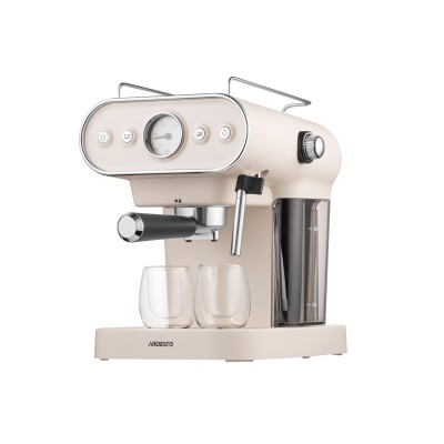 Кавоварка Ardesto ріжкова Vintage Dream 1.2л, мелена, ручний капучинатор, підігрів чашок, бежевий (FCM-E15BG) Кавоварка Ardesto ріжкова Vintage Dream 1.2л, мелена, ручний капучинатор, підігрів чашок, бежевий (FCM-E15BG)