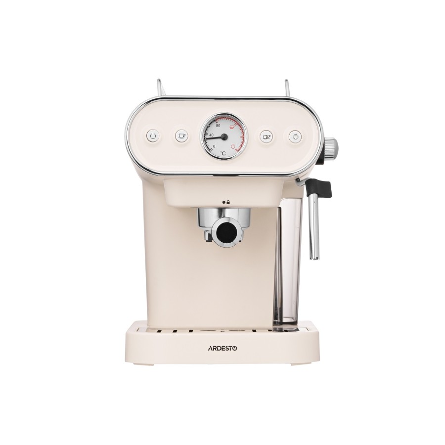 Кавоварка Ardesto ріжкова Vintage Dream 1.2л, мелена, ручний капучинатор, підігрів чашок, бежевий (FCM-E15BG) Кавоварка Ardesto ріжкова Vintage Dream 1.2л, мелена, ручний капучинатор, підігрів чашок, бежевий (FCM-E15BG)