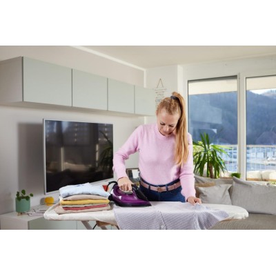 Праска Gorenje, 2400Вт, 450мл, паровий удар -40гр, постійна пара - 180гр, автовимкнення, керам. підошва, бордовий