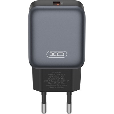 мережева зарядка XO L152 - 18W QC Single port USB-A (Чорна)