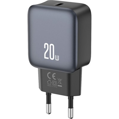 мережева зарядка XO L153 - 20W PD Single port USB-C (Чорна)