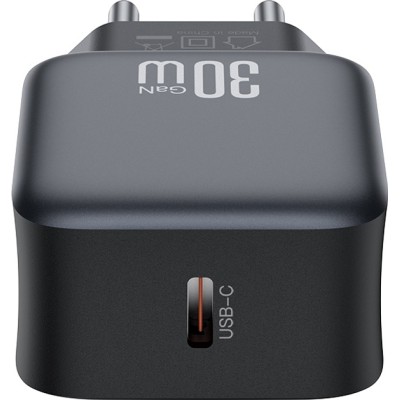 мережева зарядка XO L155 - 30W PD Single port USB-C (Чорна)