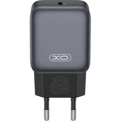 мережева зарядка XO L155 - 30W PD Single port USB-C (Чорна)