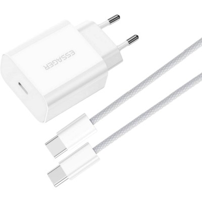 Мережевий Зарядний пристрій Essager Vanjane Travel Phone Charger Set PD20W With C-C 60W Data Cable (EFJB02-JSTT2-T)