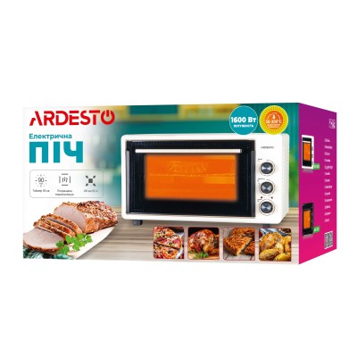 Піч електрична ARDESTO, 50л, 1600Вт, механіч., конвекція, подвійне скло, бежевий (MEO-S50FBG)