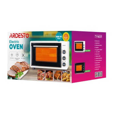 Піч електрична ARDESTO, 50л, 1600Вт, механіч., конвекція, подвійне скло, бежевий (MEO-S50FBG)