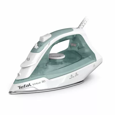 Праска Tefal Virtuo 30, 2000Вт, 240мл, паровий удар -120гр, постійна пара - 27гр, керам. підошва, біло-зелений (FV2C42E0)
