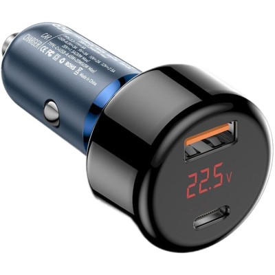 Автомобільний Зарядний пристрій ESSAGER Torch Digital Display A+C 65W Car Charger (ECCPD-HJ03) Blue