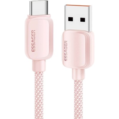 Кабель ESSAGER Breeze USB Cable USB-A to Type C 1M Pink 100W (EXC7A-WL04-P)