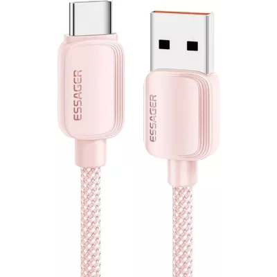 Кабель ESSAGER Breeze USB Cable USB-A to Type C 1M Pink 100W (EXC7A-WL04-P)