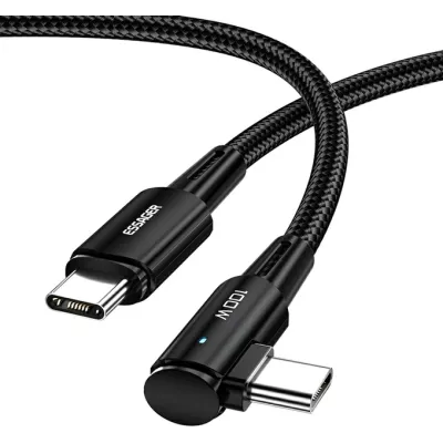 Кабель ESSAGER Sunset Bend Type 100W Fast Charging Type-C To Type-C USB Cable 3M (EXCTT1-CGWTC01) Black