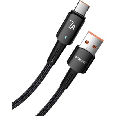 Кабель Essager Sunset Type-C 7A USB charging and data Fully compatible cable 1m (EXC7A-CG01-P) Black