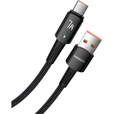 Кабель Essager Sunset Type-C 7A USB charging and data Fully compatible cable 1m (EXC7A-CG01-P) Black