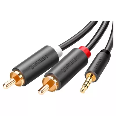 Кабель UGREEN AV102 3.5mm Male To 2xRCA Male Audio Cable 1m (10772) Black