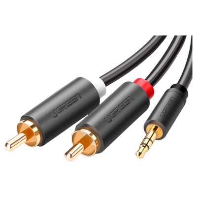 Кабель UGREEN AV102 3.5mm Male To 2xRCA Male Audio Cable 3m (10512) Black