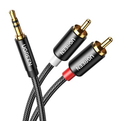 Кабель UGREEN AV116 3.5mm Male To 2 RCA Male Cable 2m (10584) Black
