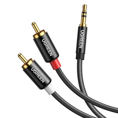 Кабель UGREEN AV116 3.5mm Male To 2 RCA Male Cable 2m (10584) Black