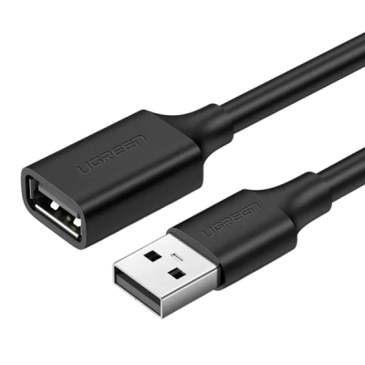 Кабель UGREEN US103 USB 2.0 Male To Female Extension Cable 0.5m (10313) Black