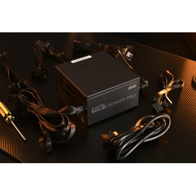 Блок живлення 2E GAMING Solid Power Pro ATX3.1 GEN5.0 (650W), >85%, 80+ Bronze, 120мм, 1xMB 24pin(20+4), 2xCPU 8pin(4+4), 3xMole