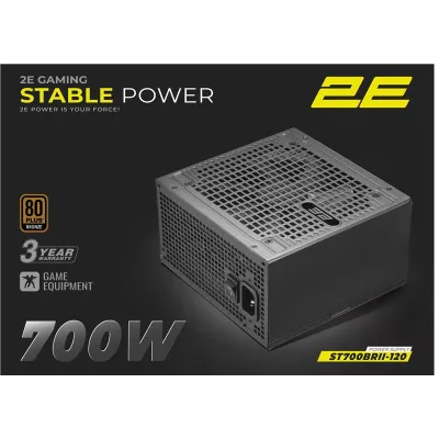 Блок живлення 2E GAMING Stable Power Pro ATX3.1 GEN5.0 (700W), >85%, 80+ Bronze, 120мм, 1xMB 24pin(20+4), 2xCPU 8pin(4+4), 3xMol