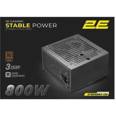 Блок живлення 2E GAMING Stable Power Pro ATX3.1 GEN5.0 (800W), >85%, 80+ Bronze, 120мм, 1xMB 24pin(20+4), 2xCPU 8pin(4+4), 3xMol