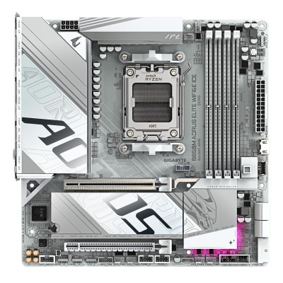 Материнська плата GIGABYTE B850M AORUS ELITE WF6E ICE sAM5 B850 4xDDR5 M.2 Wi-Fi BT mATX (B850M_A_ELT_WF6E_ICE)