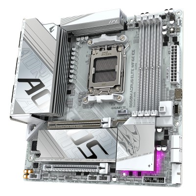 Материнська плата GIGABYTE B850M AORUS ELITE WF6E ICE sAM5 B850 4xDDR5 M.2 Wi-Fi BT mATX (B850M_A_ELT_WF6E_ICE)