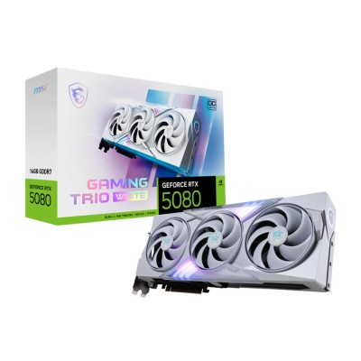 Відеокарта MSI GeForce RTX 5080 16GB GDDR7 GAMING TRIO OC WHITE