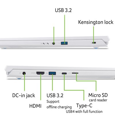 Ноутбук ACER Nitro V 14 ANV14-62 14.5" WQXGA IPS, AMD R7-350, 32GB, F1TB, NVD5060-8, Lin, білий (NH.QW4EU.002)