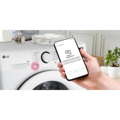 Пральна машина LG фронтальна, 10кг, 1400, A, 57см, дисплей, пара, інвертор, білий