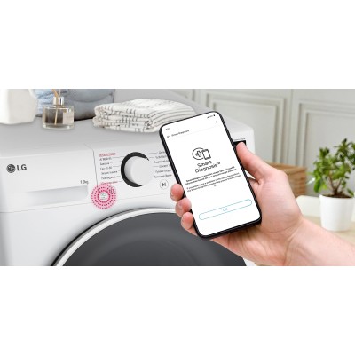 Пральна машина LG фронтальна, 10кг, 1400, A, 57см, дисплей, пара, інвертор, білий