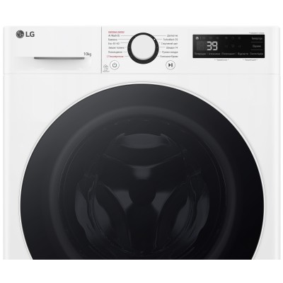 Пральна машина LG фронтальна, 10кг, 1400, A, 57см, дисплей, пара, інвертор, білий