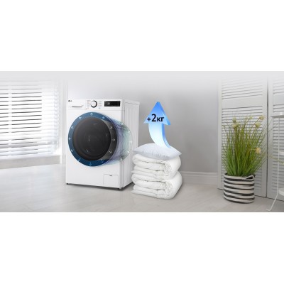 Пральна машина LG фронтальна, 11кг, 1400, A, 57см, дисплей, пара, інвертор, білий