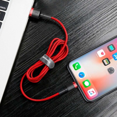Кабель Baseus Cafule Lightning Cable 2A (3m) (CALKLF-R09) red