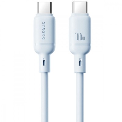 Кабель Baseus Silky Series Fast Charging Type-C to Type-C 100W (1m) (P10377704313-00) blue