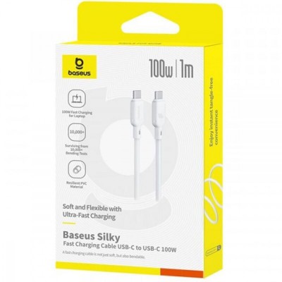 Кабель Baseus Silky Series Fast Charging Type-C to Type-C 100W (1m) (P10377704313-00) blue