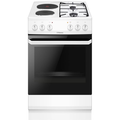 Плита з комбі. вар. поверхнею Hansa, 50х60см, 62л, емаль, газ контр., білий