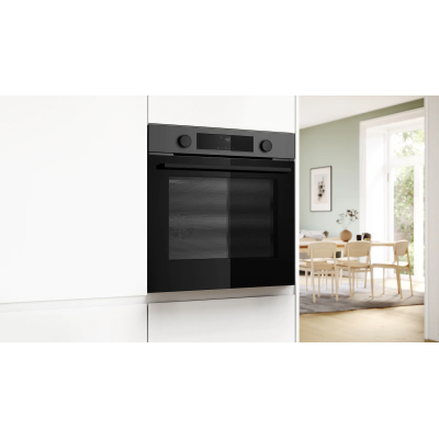 Духова шафа Bosch електрична, 76л, A, дисплей, конвекція, телескопічні направляючі, темно-сірий