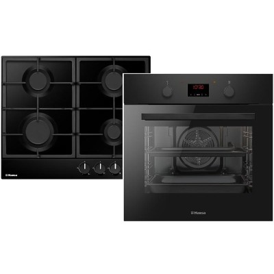 Комплект Hansa (духовка електрична + емальована газова поверхня), чорний