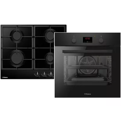 Комплект Hansa (духовка електрична + емальована газова поверхня), чорний