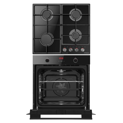 Комплект Hansa (духовка електрична + поверхня газ на склі), чорний